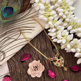 Red Traditional Kerala Palakka Short Neckpiece-G15297